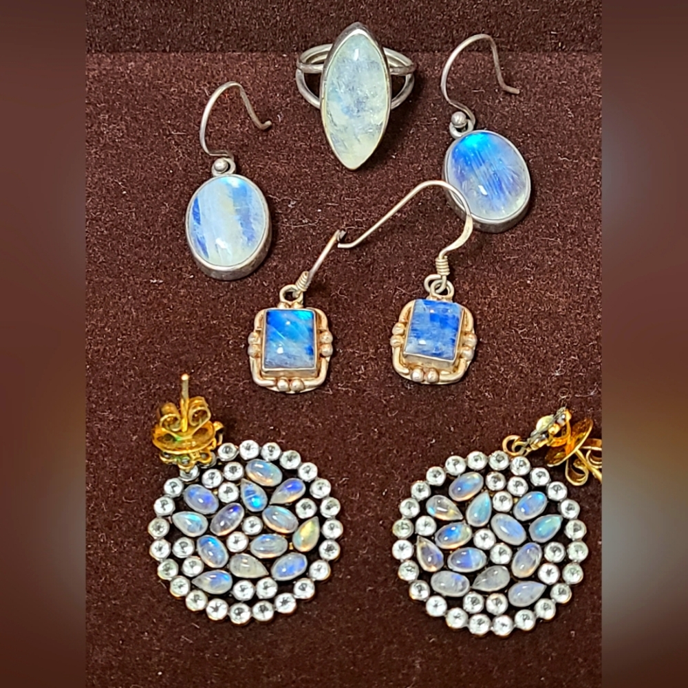 Sterling silver moonstone suite